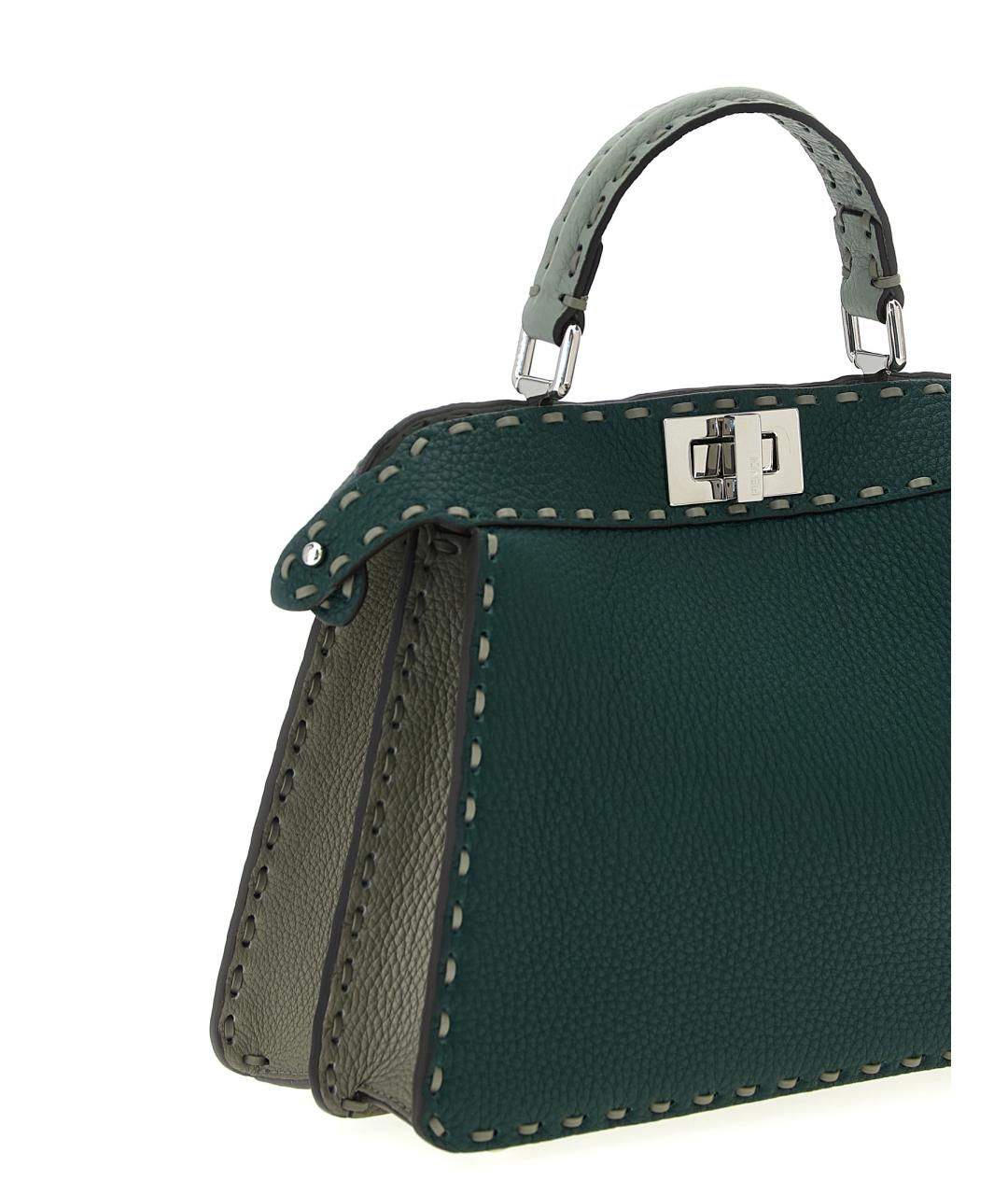 FENDI Зеленая кожаная сумка тоут, фото 3