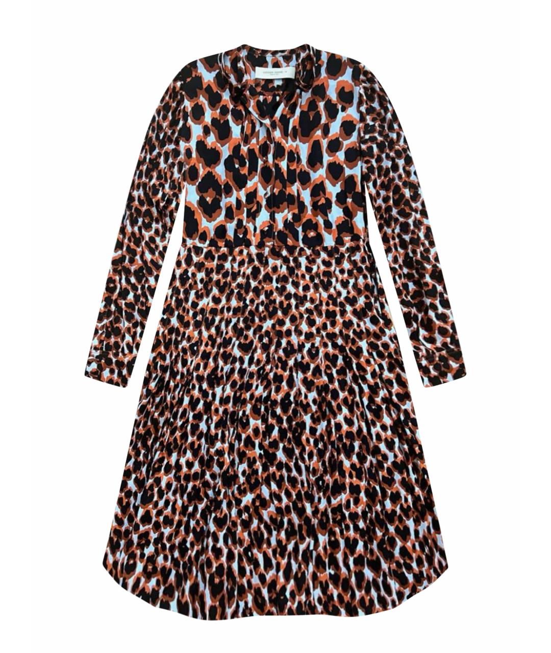 GOLDEN GOOSE DELUXE BRAND Мульти шелковое повседневное платье, фото 1