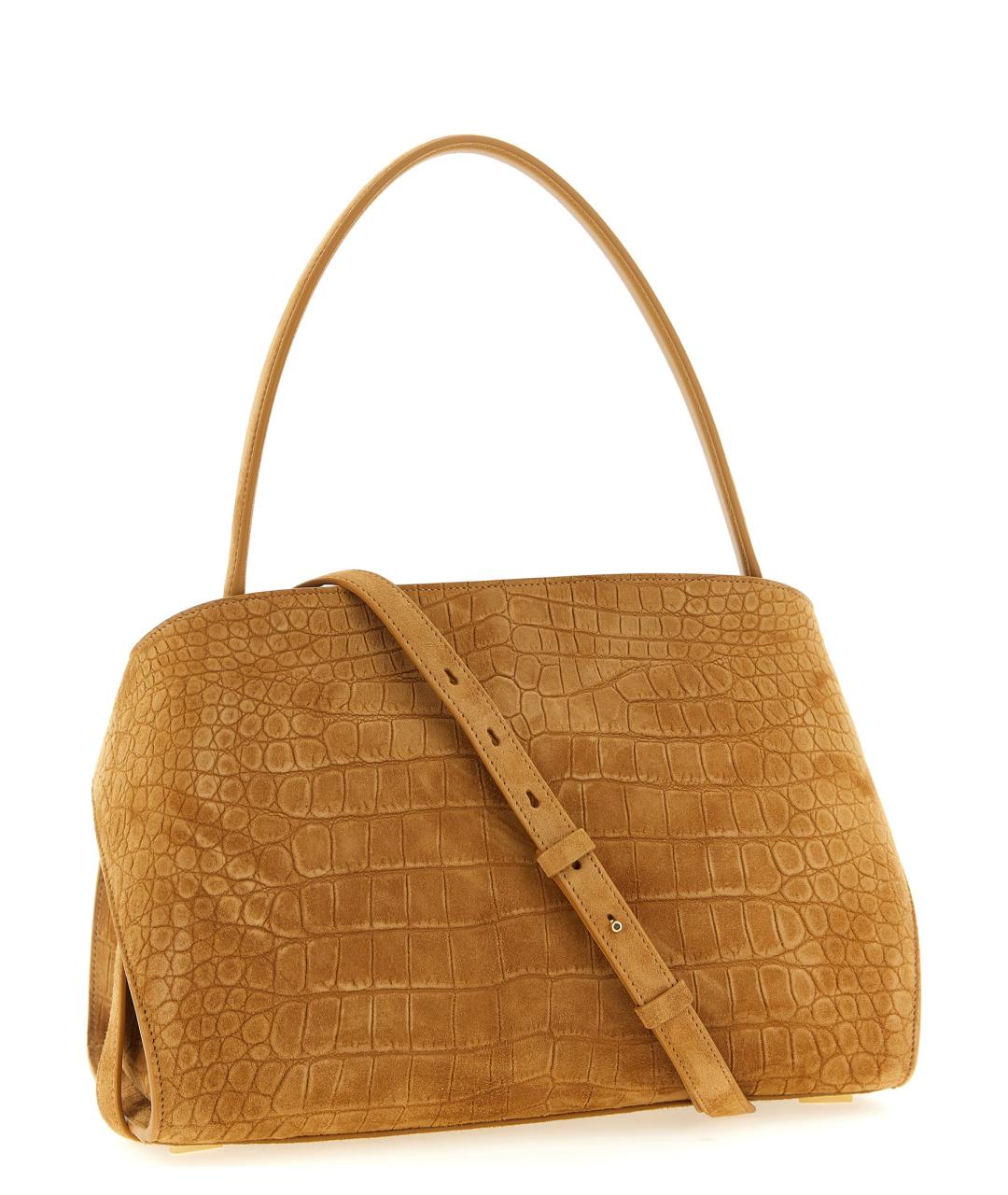 FERRAGAMO Бежевая замшевая сумка через плечо, фото 2