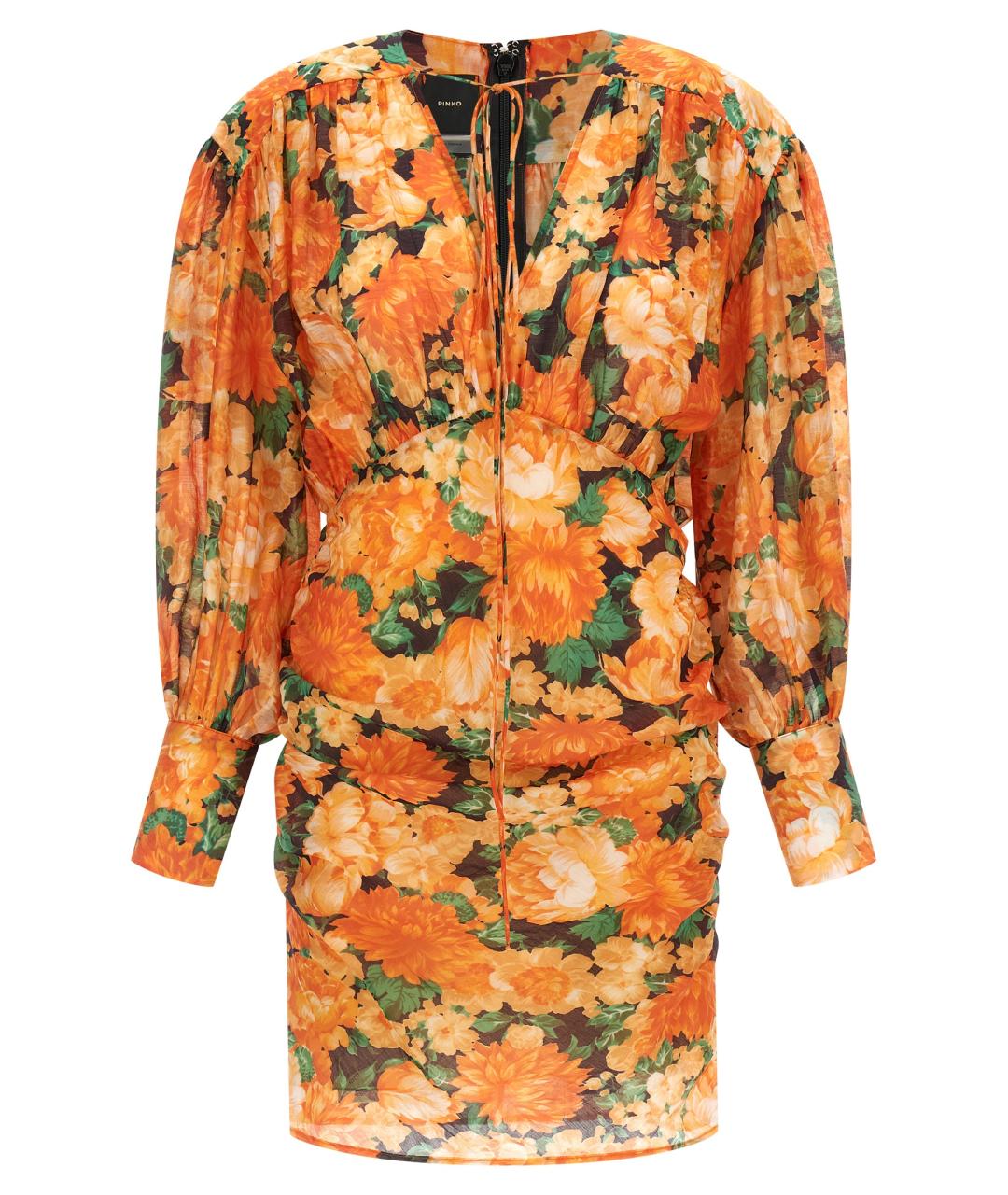PINKO Оранжевое коктейльное платье, фото 1