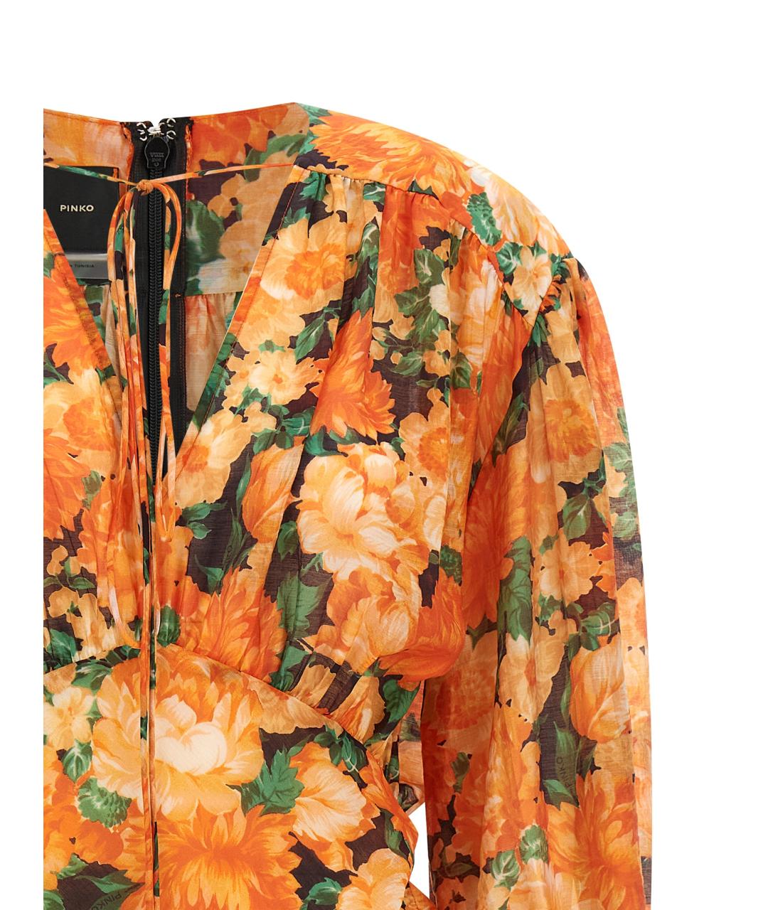 PINKO Оранжевое коктейльное платье, фото 3