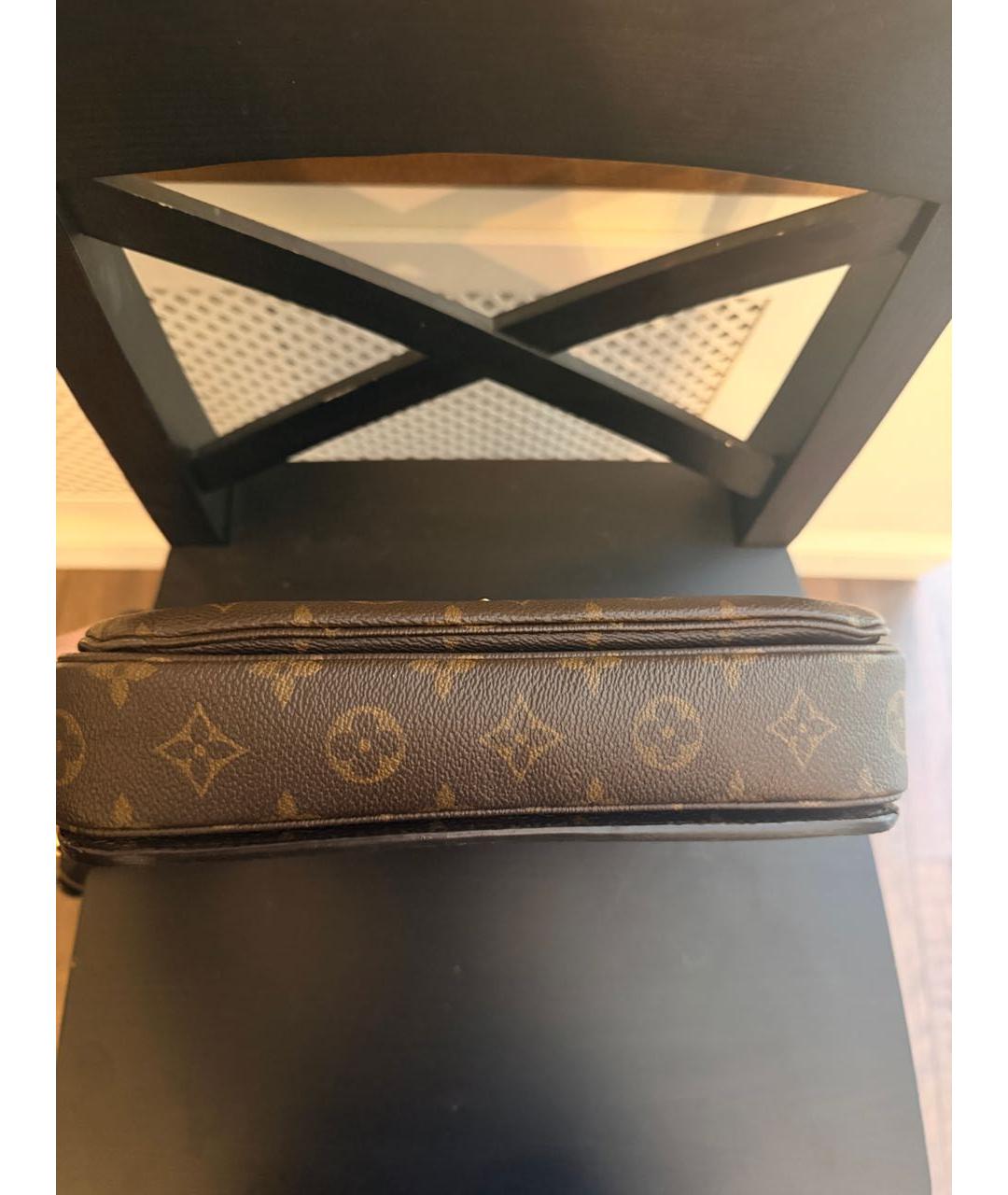 LOUIS VUITTON Коричневая кожаная сумка через плечо, фото 6