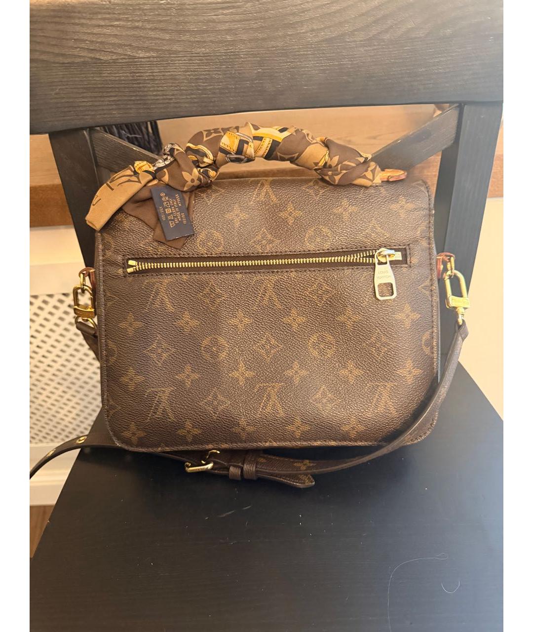 LOUIS VUITTON Коричневая кожаная сумка через плечо, фото 3