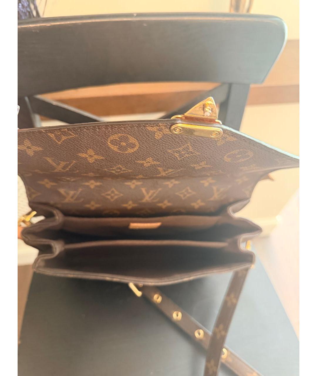 LOUIS VUITTON Коричневая кожаная сумка через плечо, фото 4