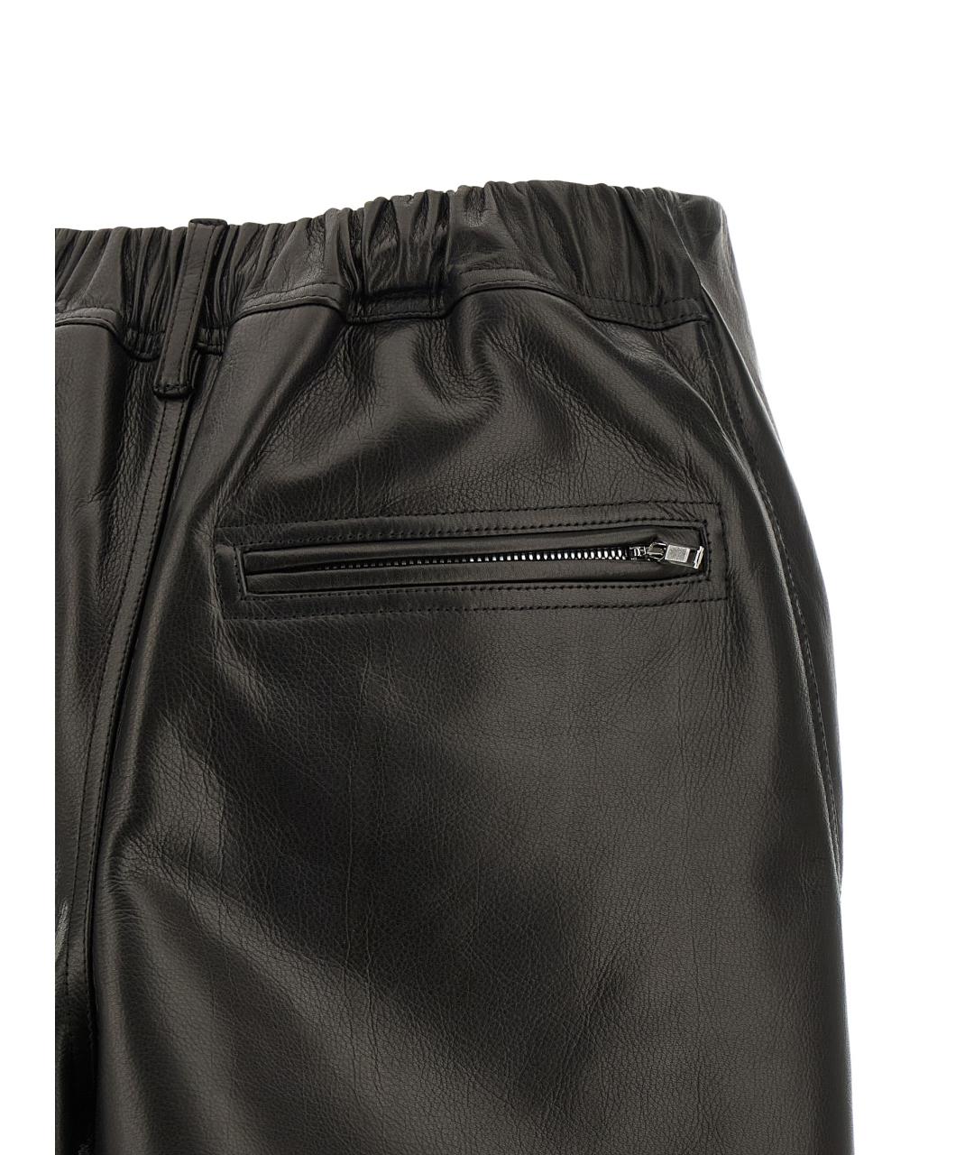RICK OWENS Черная кожаная юбка мини, фото 4