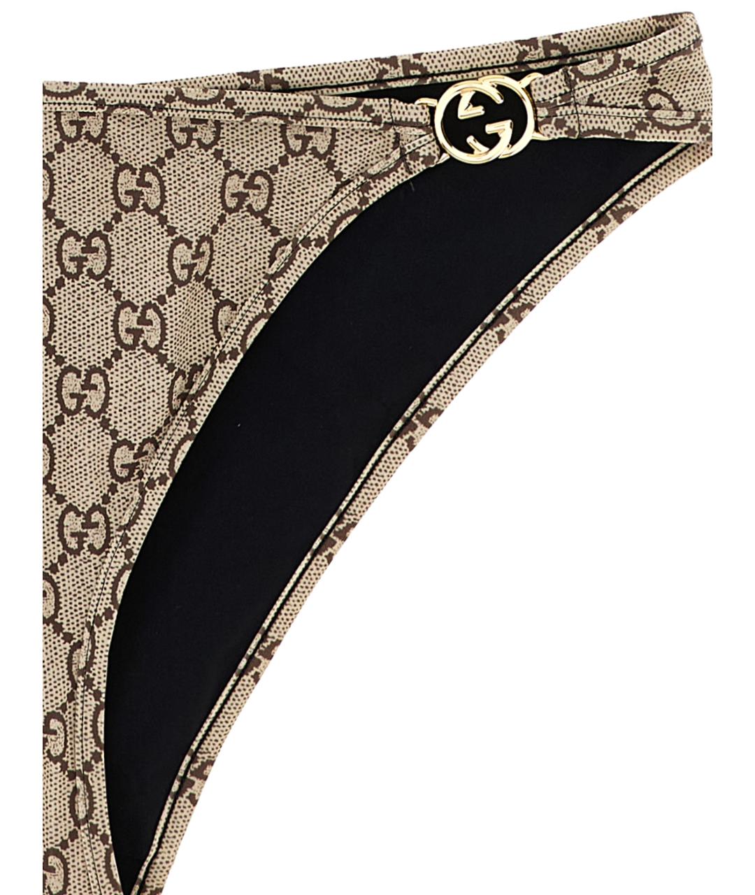 GUCCI Бежевый синтетический купальник, фото 3