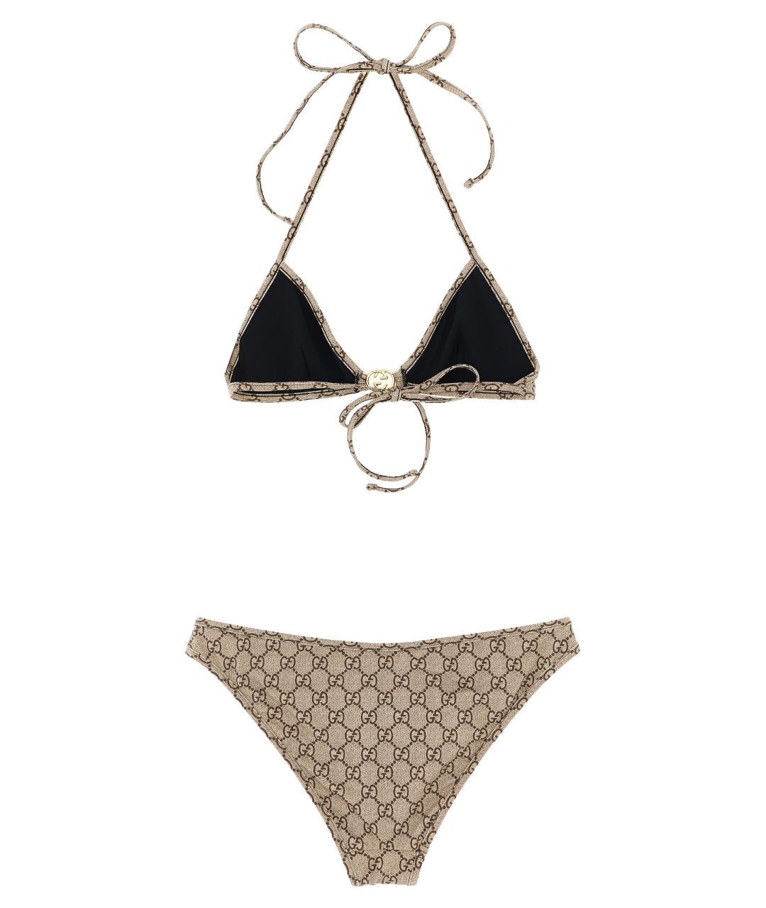 GUCCI Бежевый синтетический купальник, фото 2