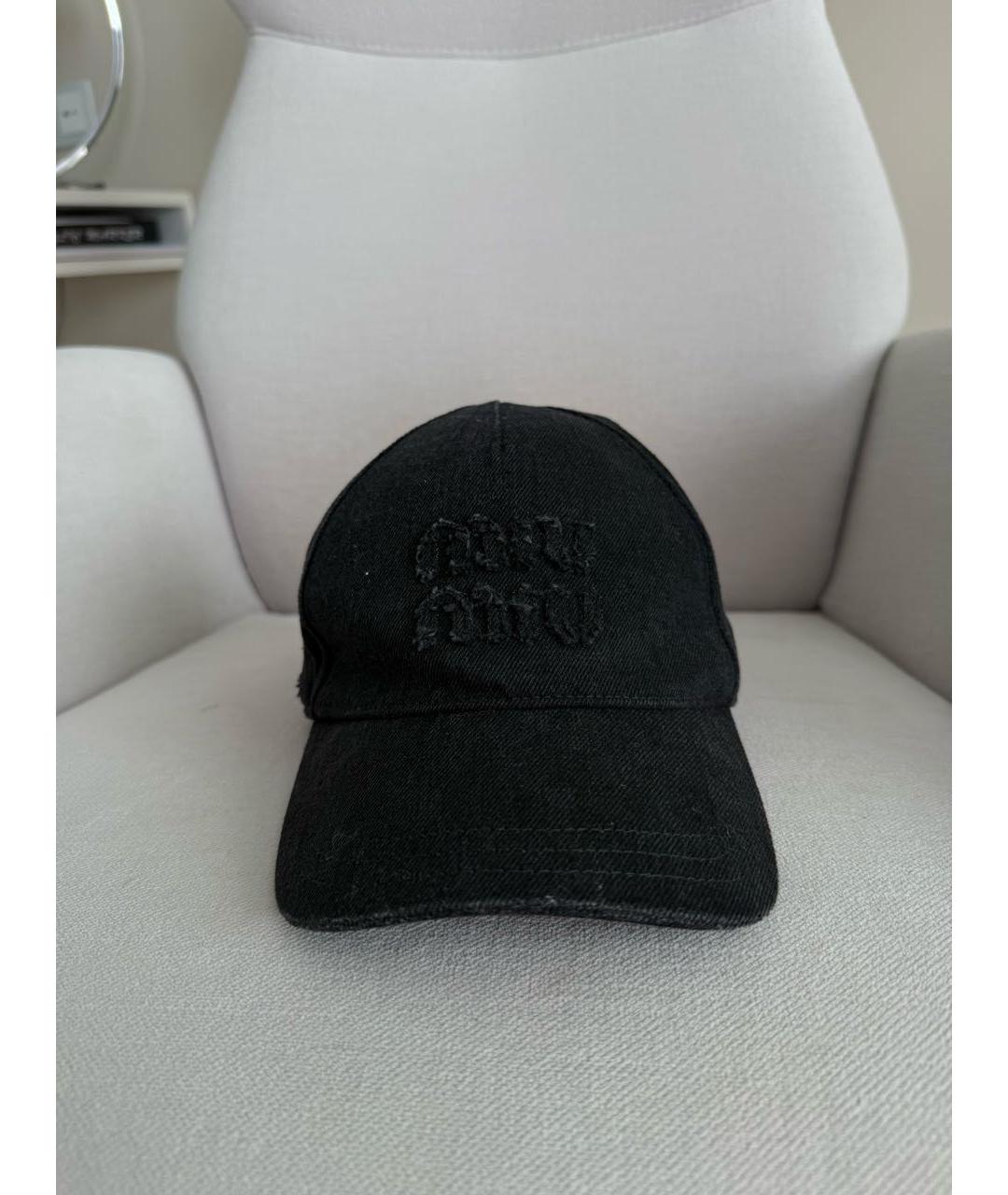 MIU MIU Черная хлопковая кепка, фото 7