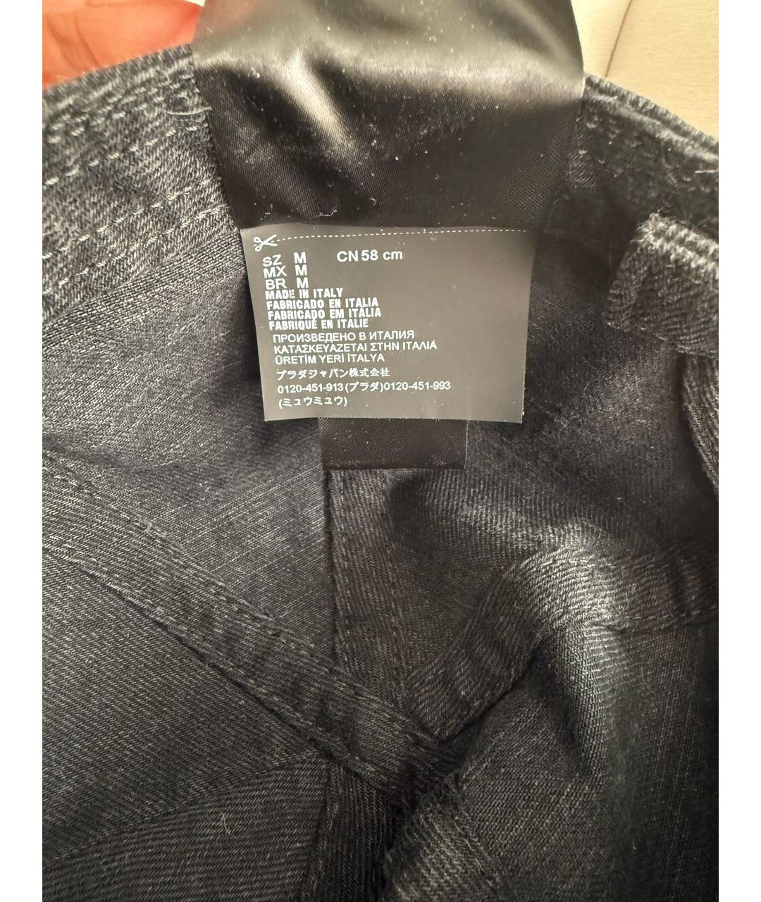 MIU MIU Черная хлопковая кепка, фото 6