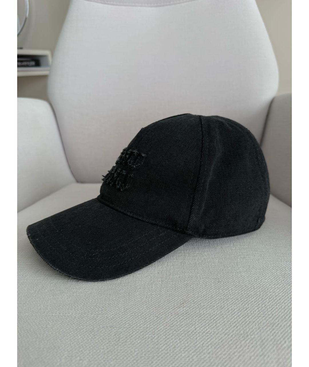 MIU MIU Черная хлопковая кепка, фото 2
