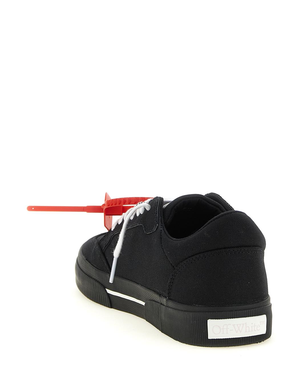 OFF-WHITE Черные текстильные низкие кроссовки / кеды, фото 4