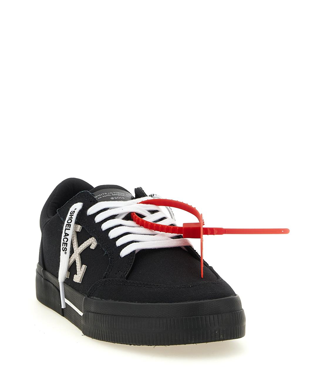 OFF-WHITE Черные текстильные низкие кроссовки / кеды, фото 3