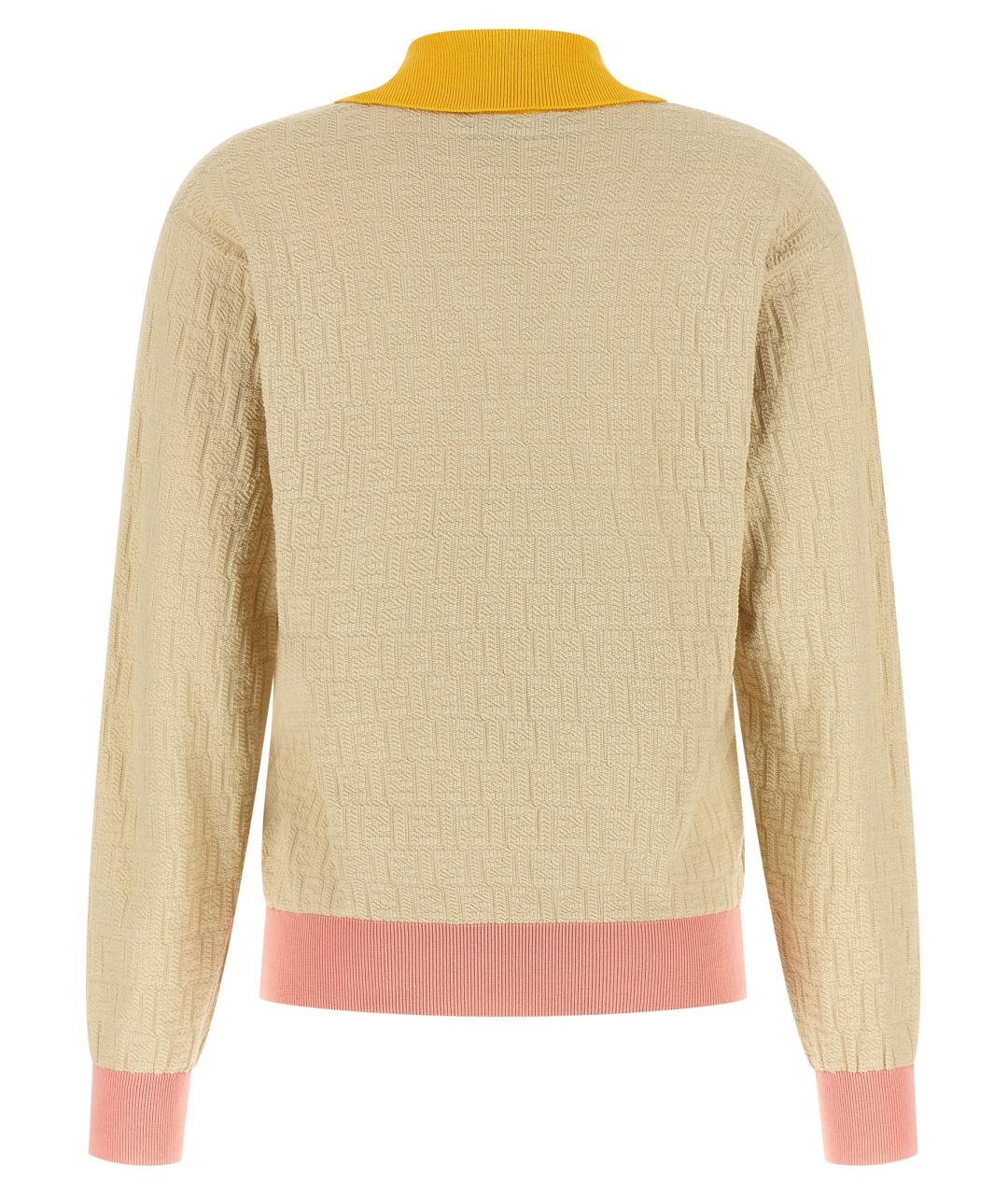 FENDI Бежевый хлопковый джемпер / свитер, фото 2