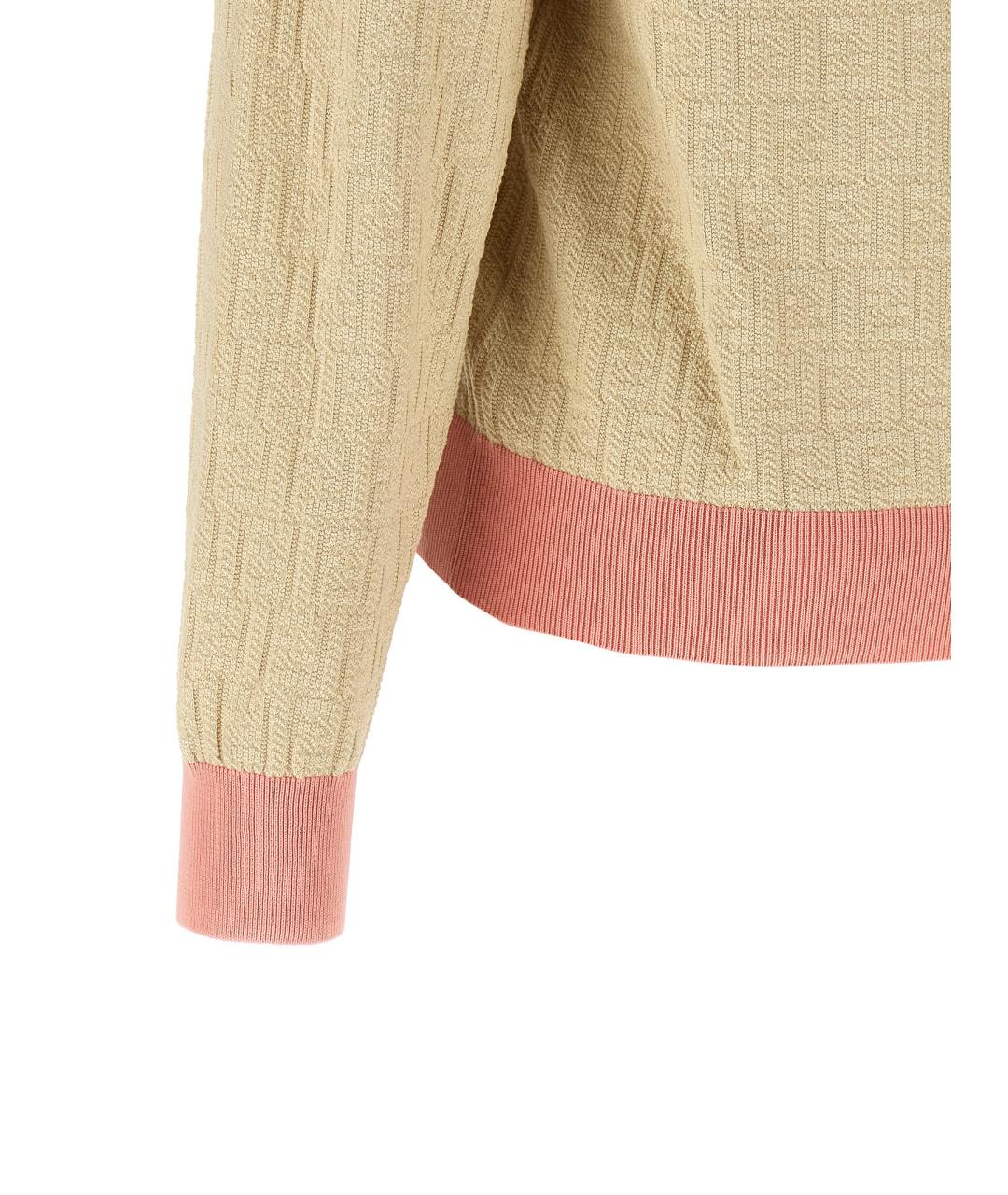 FENDI Бежевый хлопковый джемпер / свитер, фото 4