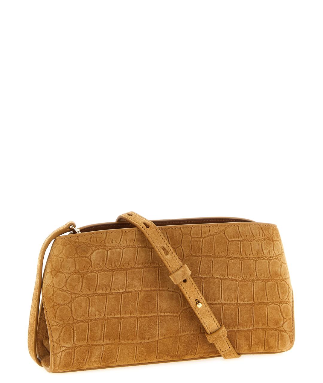 FERRAGAMO Бежевая замшевая сумка через плечо, фото 2