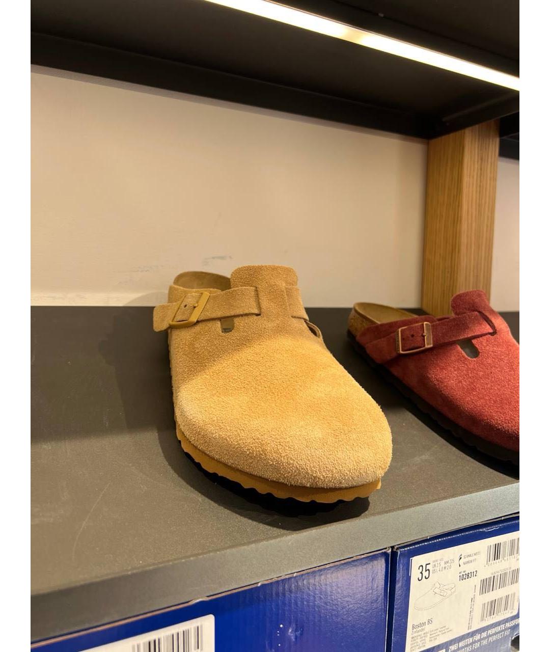 BIRKENSTOCK Горчичные замшевые сандалии, фото 2