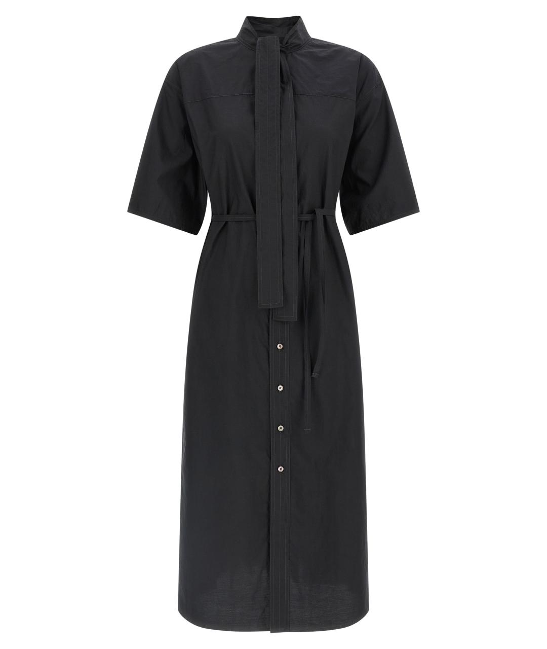 LEMAIRE Черное хлопковое повседневное платье, фото 1