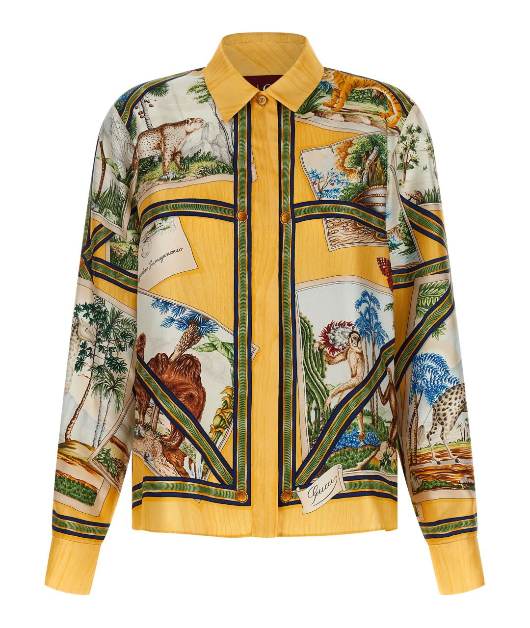 GUCCI Мульти шелковая рубашка, фото 1