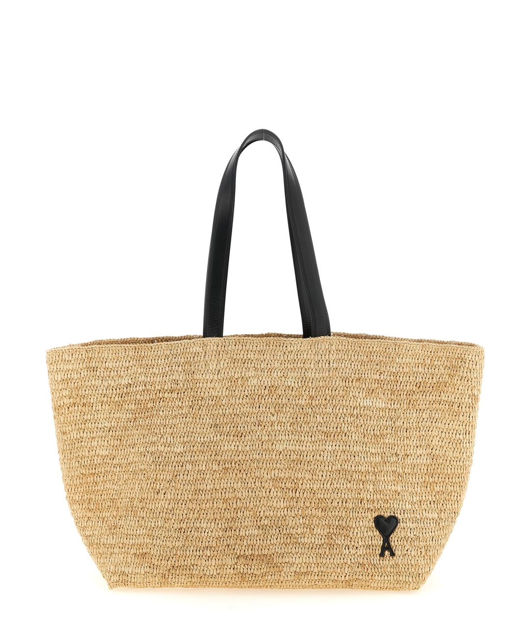 Ami Paris Бежевая пелетеная сумка тоут, фото 1