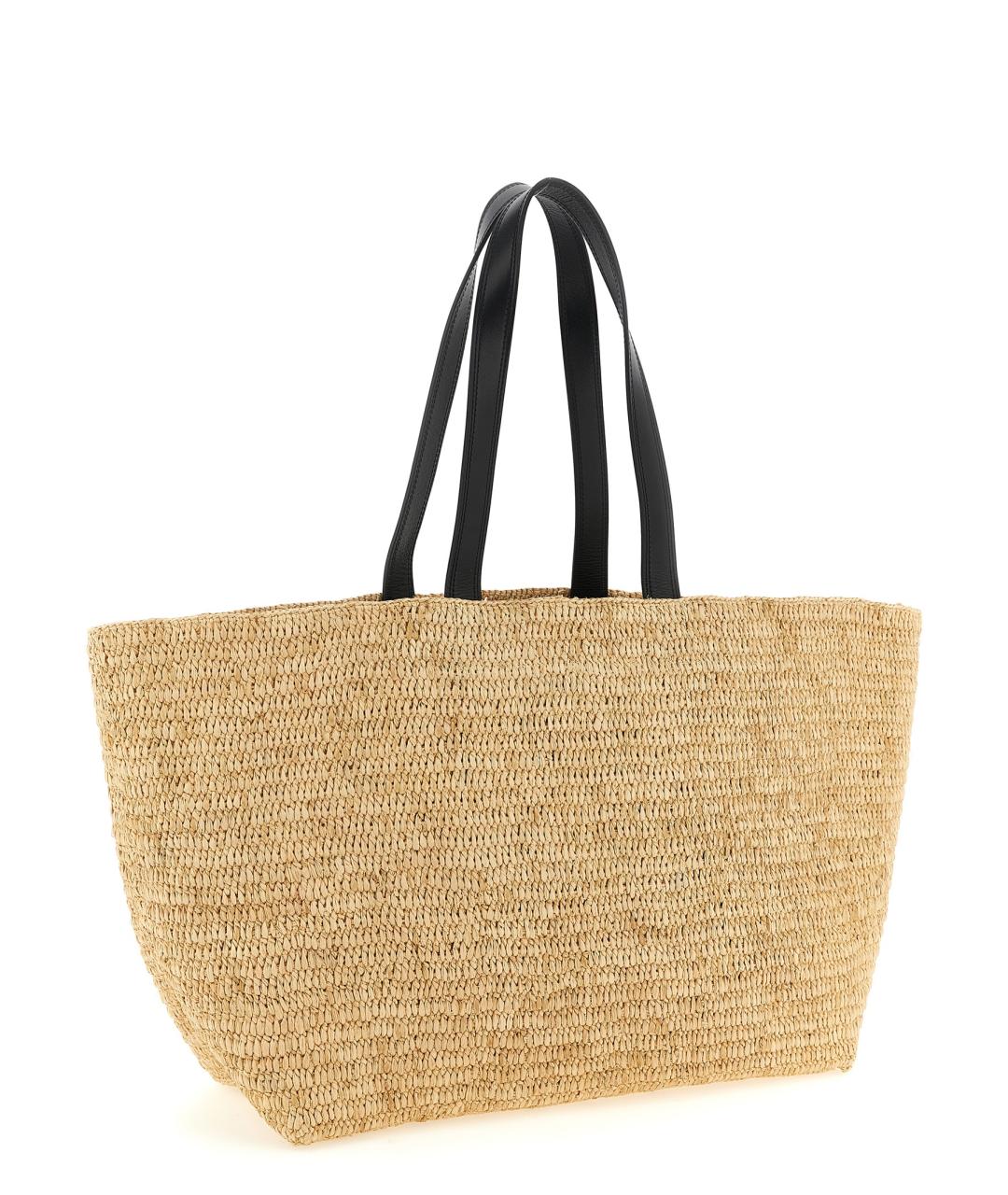 Ami Paris Бежевая пелетеная сумка тоут, фото 2