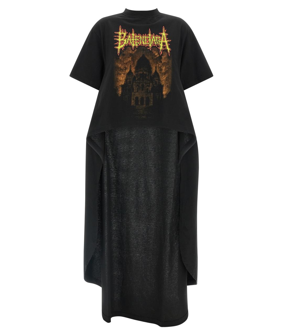 BALENCIAGA Черная хлопковая футболка, фото 1