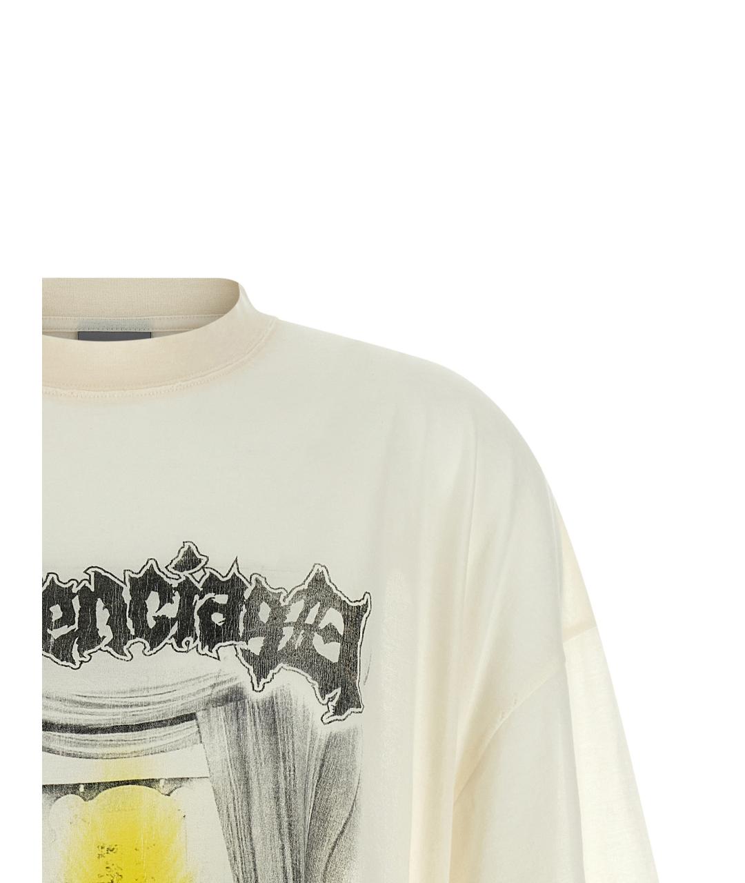 BALENCIAGA Белая хлопковая футболка, фото 3