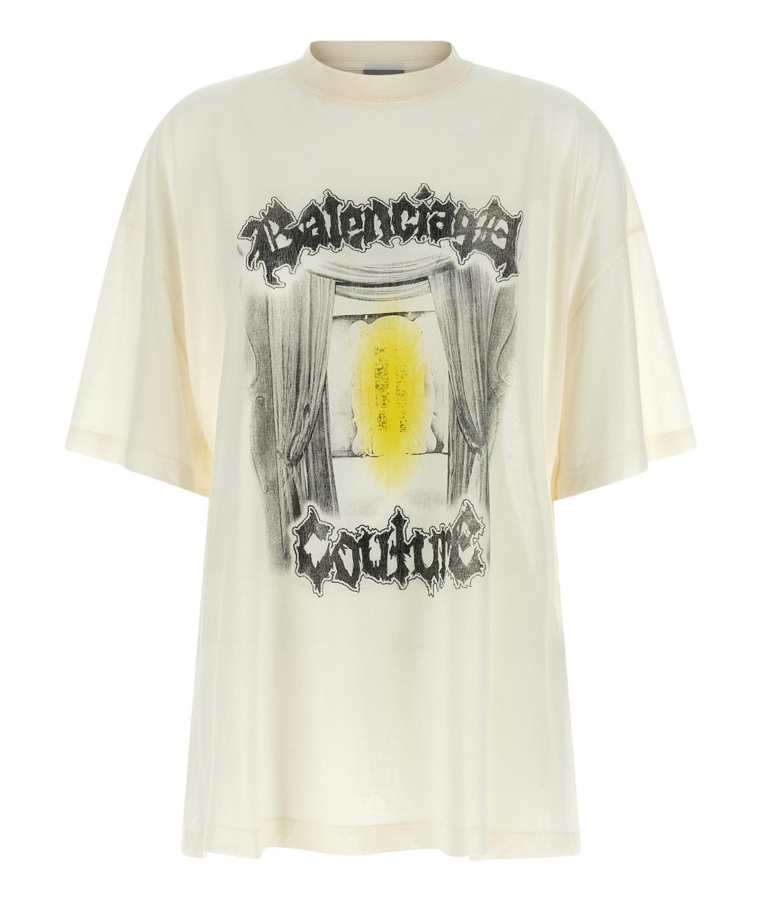 BALENCIAGA Белая хлопковая футболка, фото 1