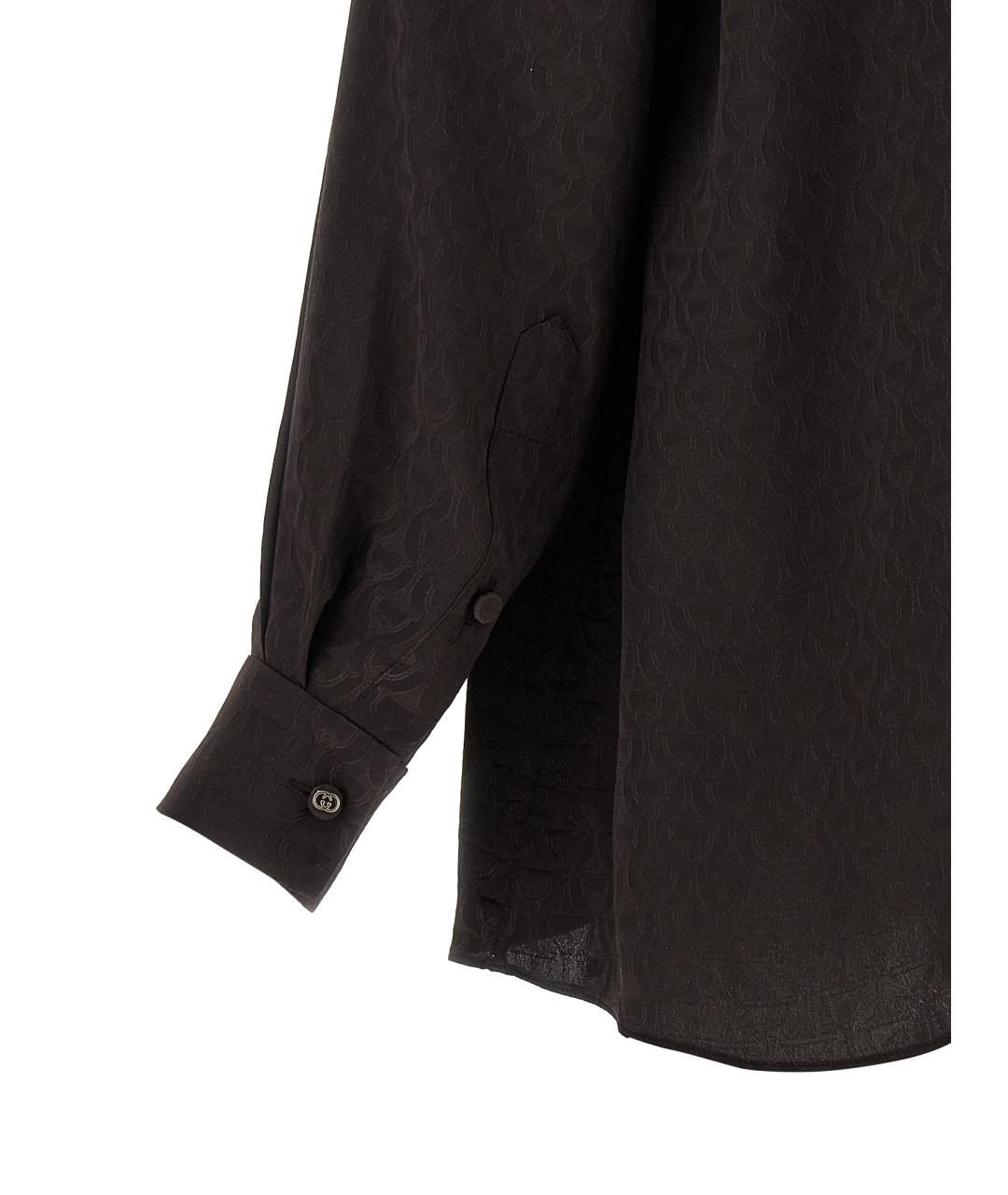 GUCCI Коричневая шелковая блузы, фото 5