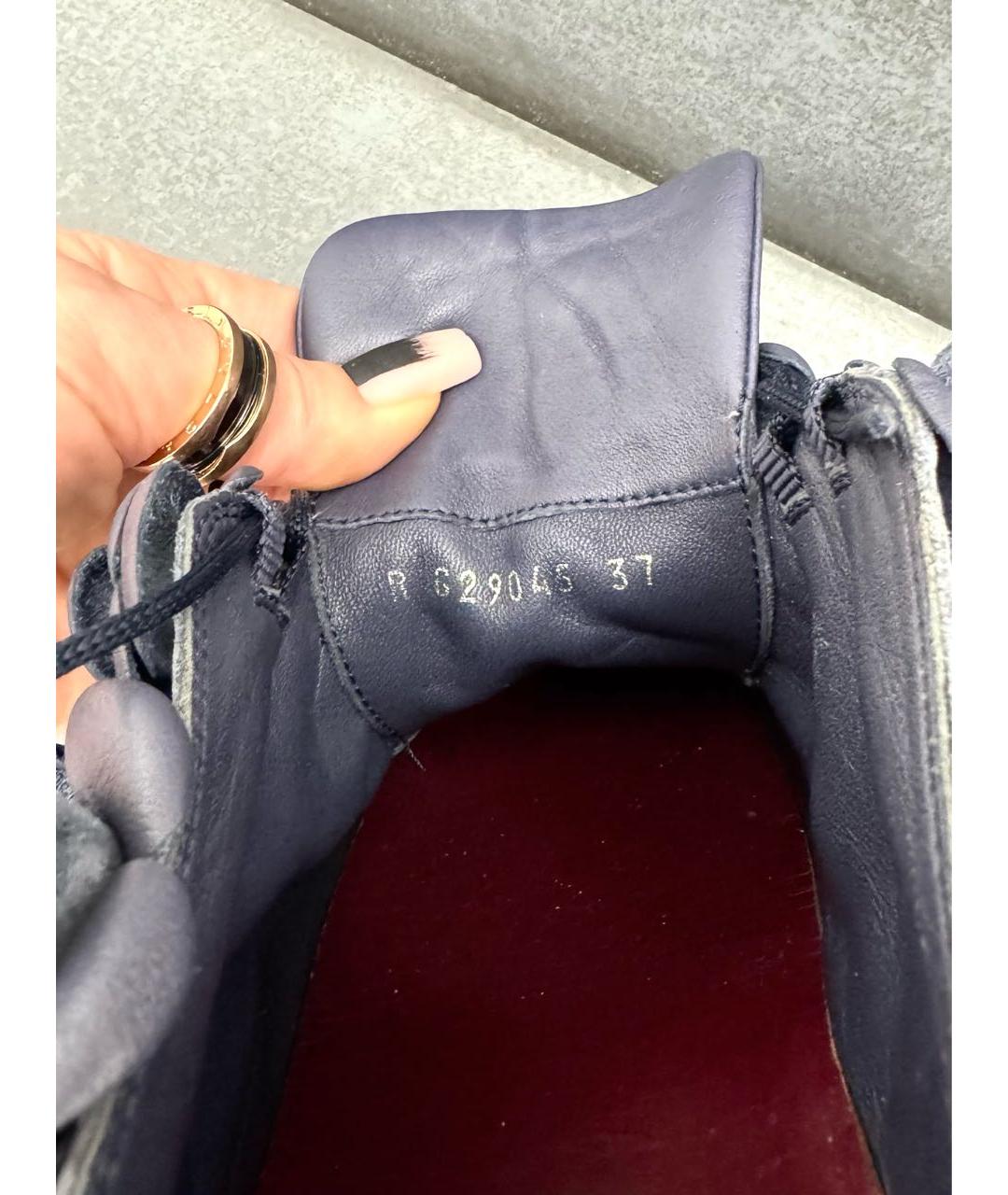 CHANEL Темно-синие кожаные кеды, фото 6