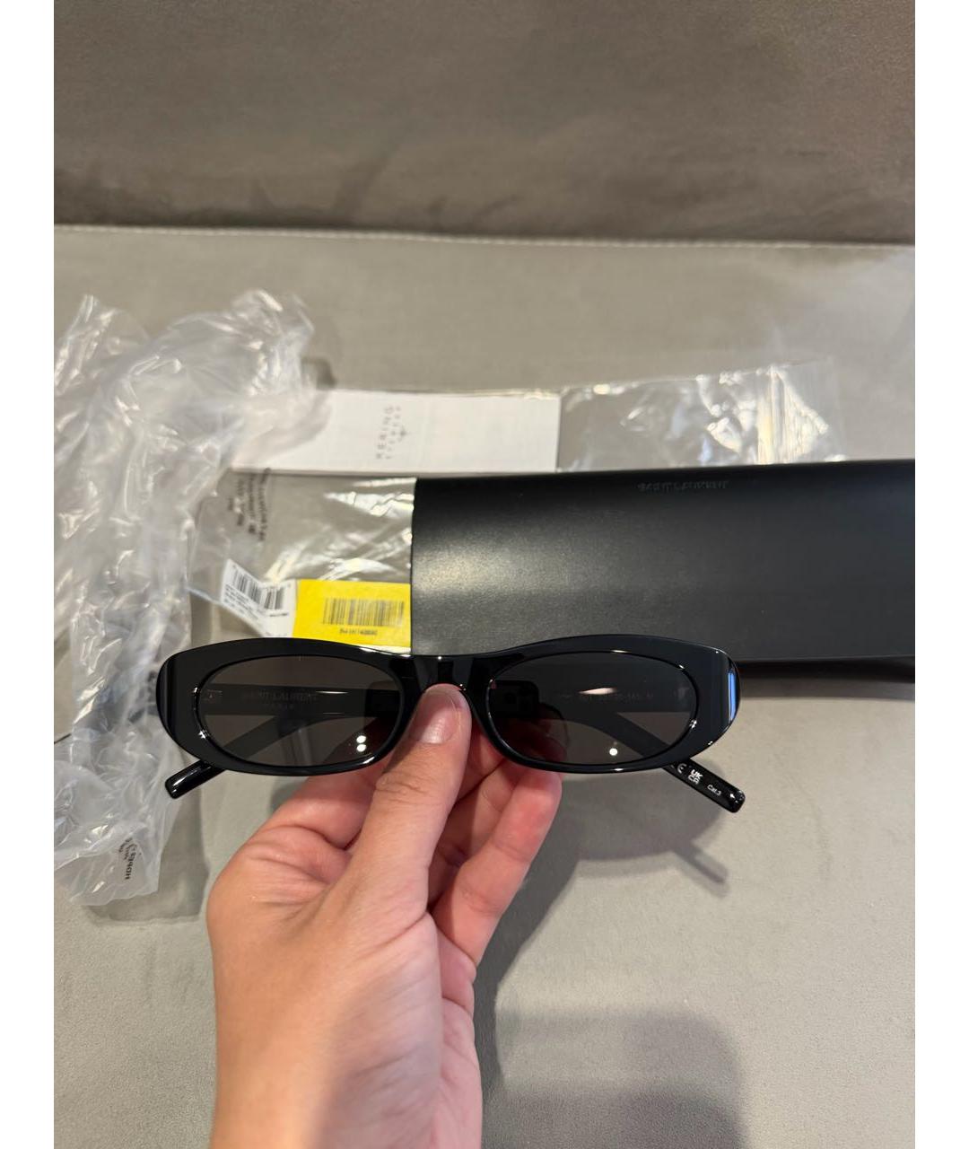 SAINT LAURENT Черные пластиковые солнцезащитные очки, фото 3