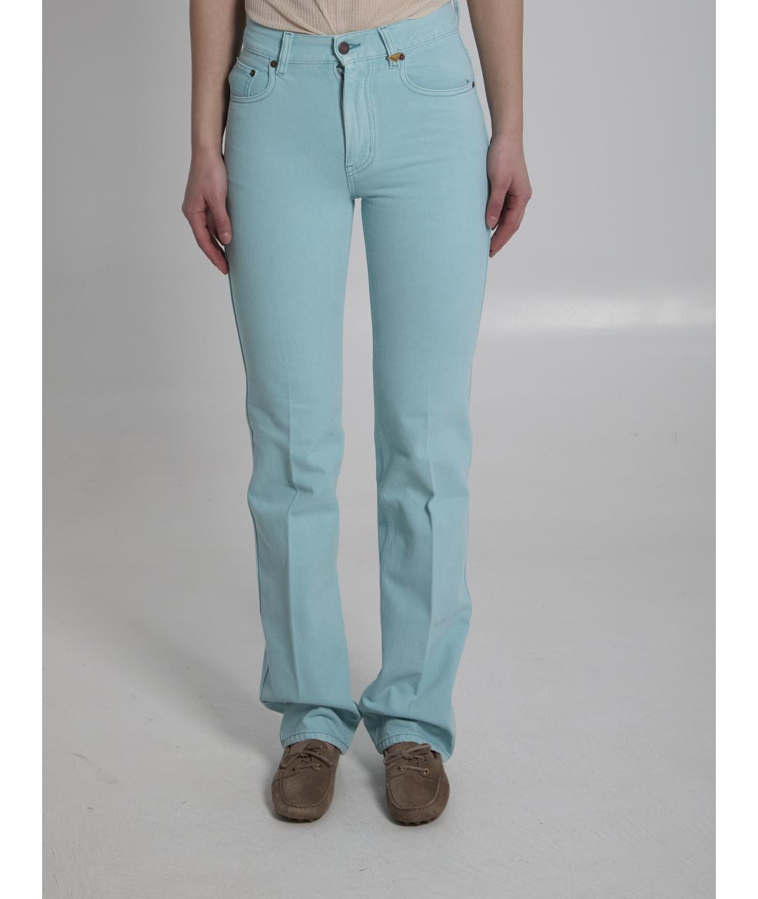 CHLOE Голубые хлопковые прямые джинсы, фото 5