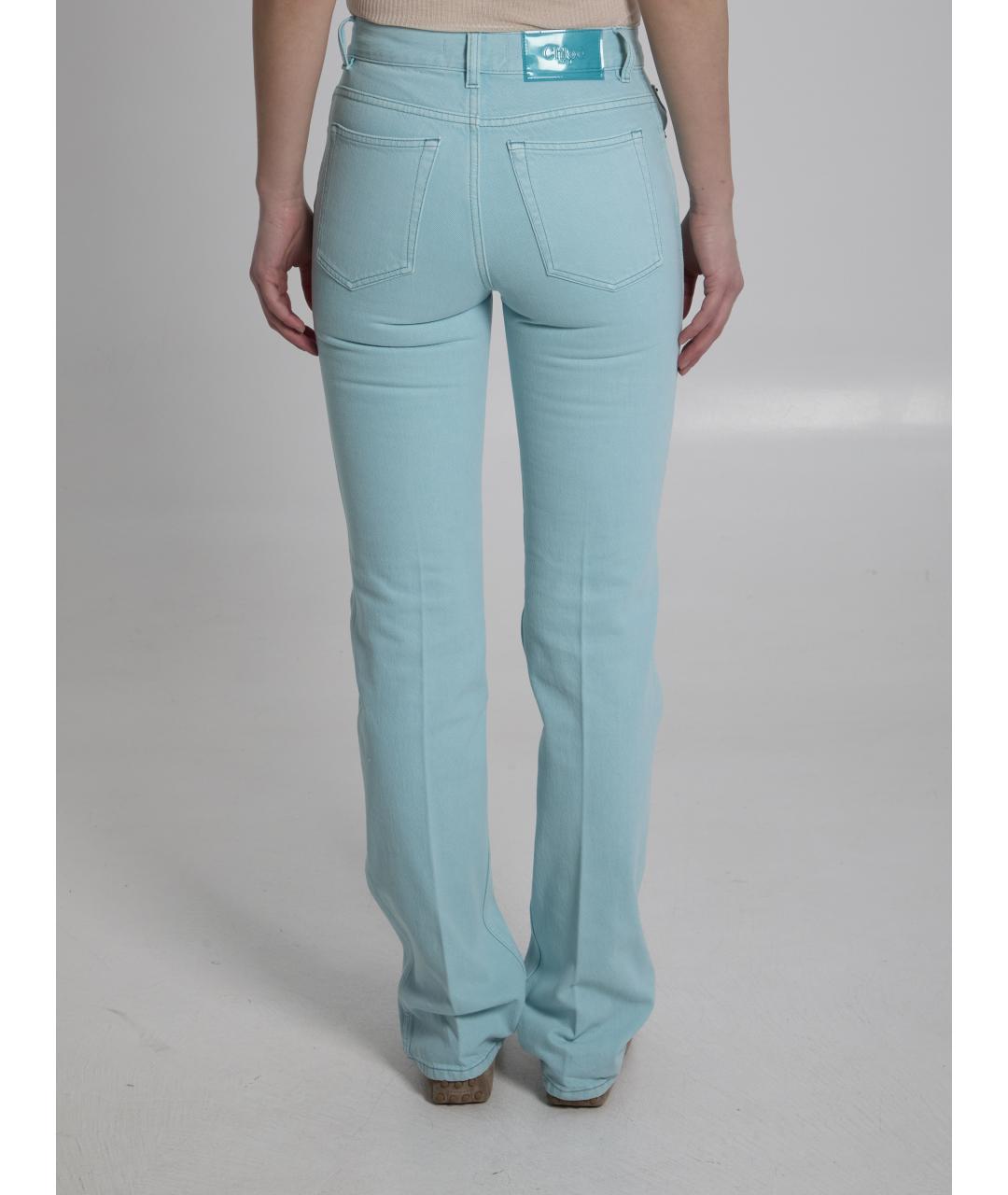 CHLOE Голубые хлопковые прямые джинсы, фото 3