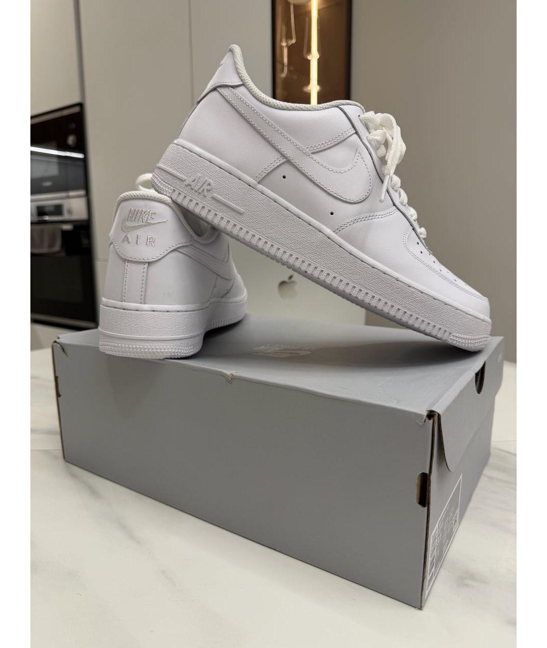 NIKE Белые кожаные высокие кроссовки / кеды, фото 4