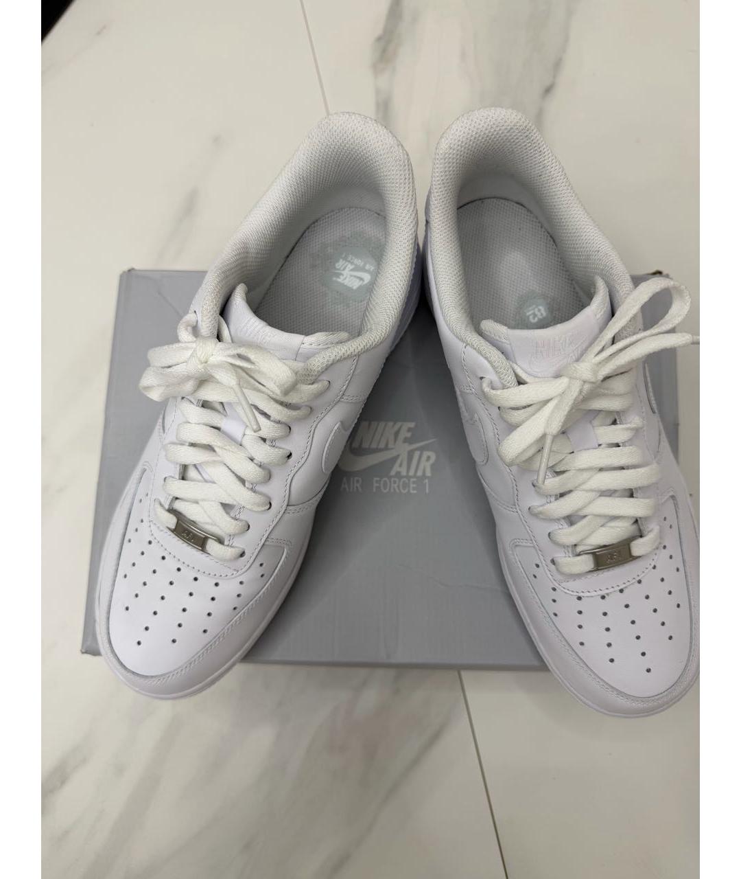 NIKE Белые кожаные высокие кроссовки / кеды, фото 2