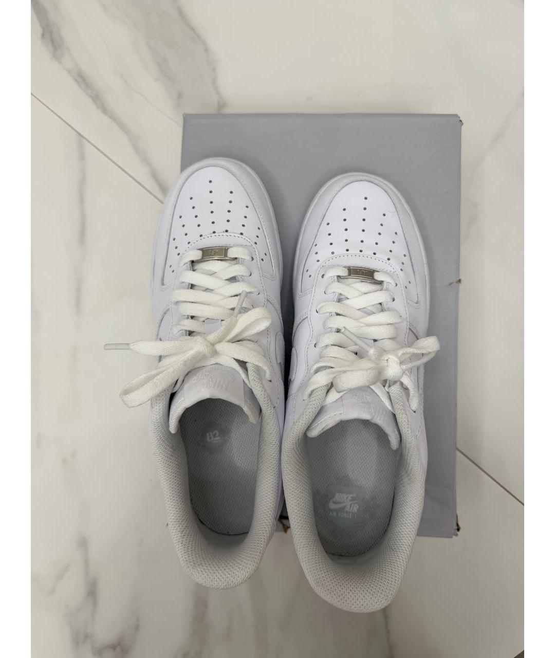 NIKE Белые кожаные высокие кроссовки / кеды, фото 3