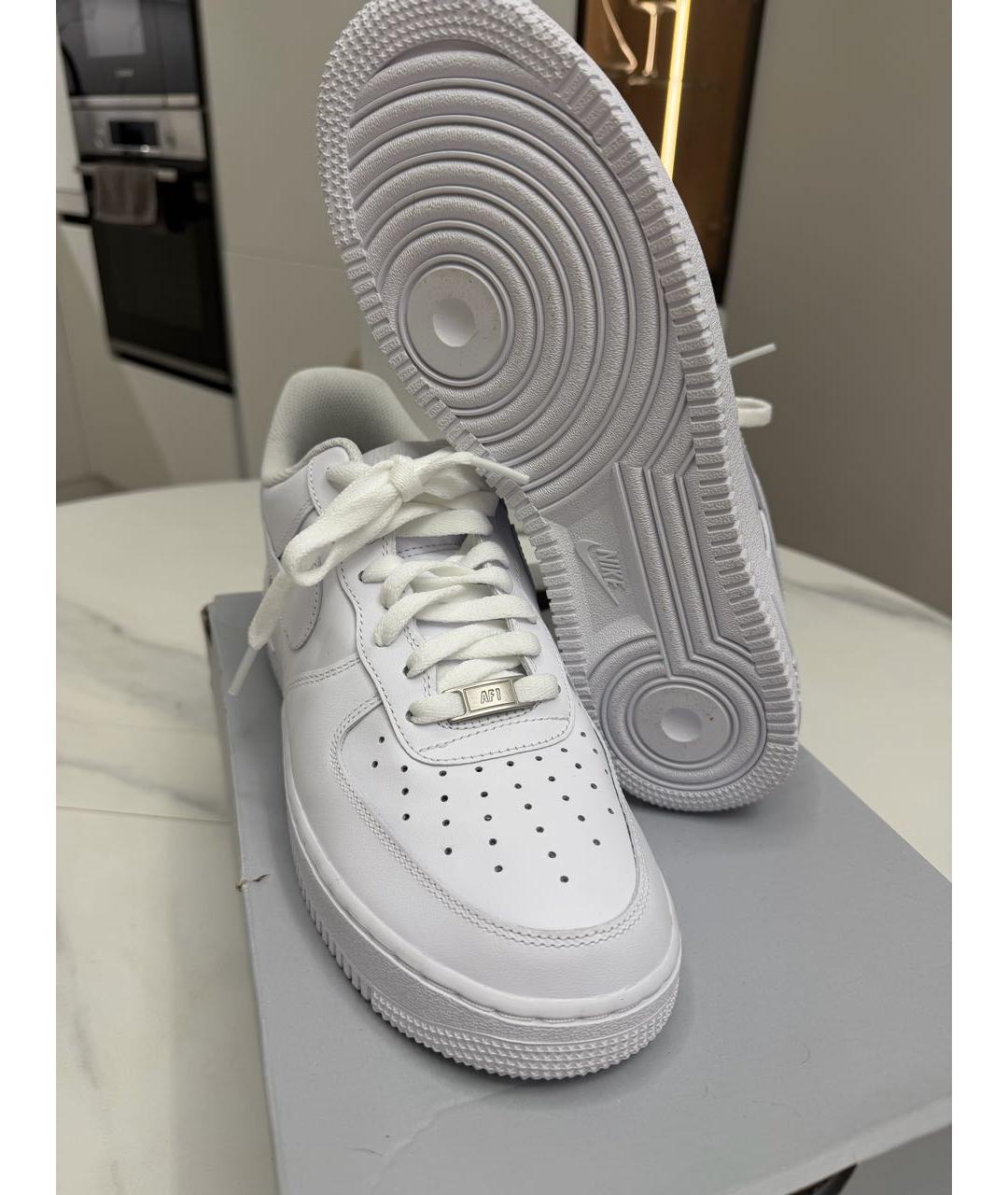 NIKE Белые кожаные высокие кроссовки / кеды, фото 6