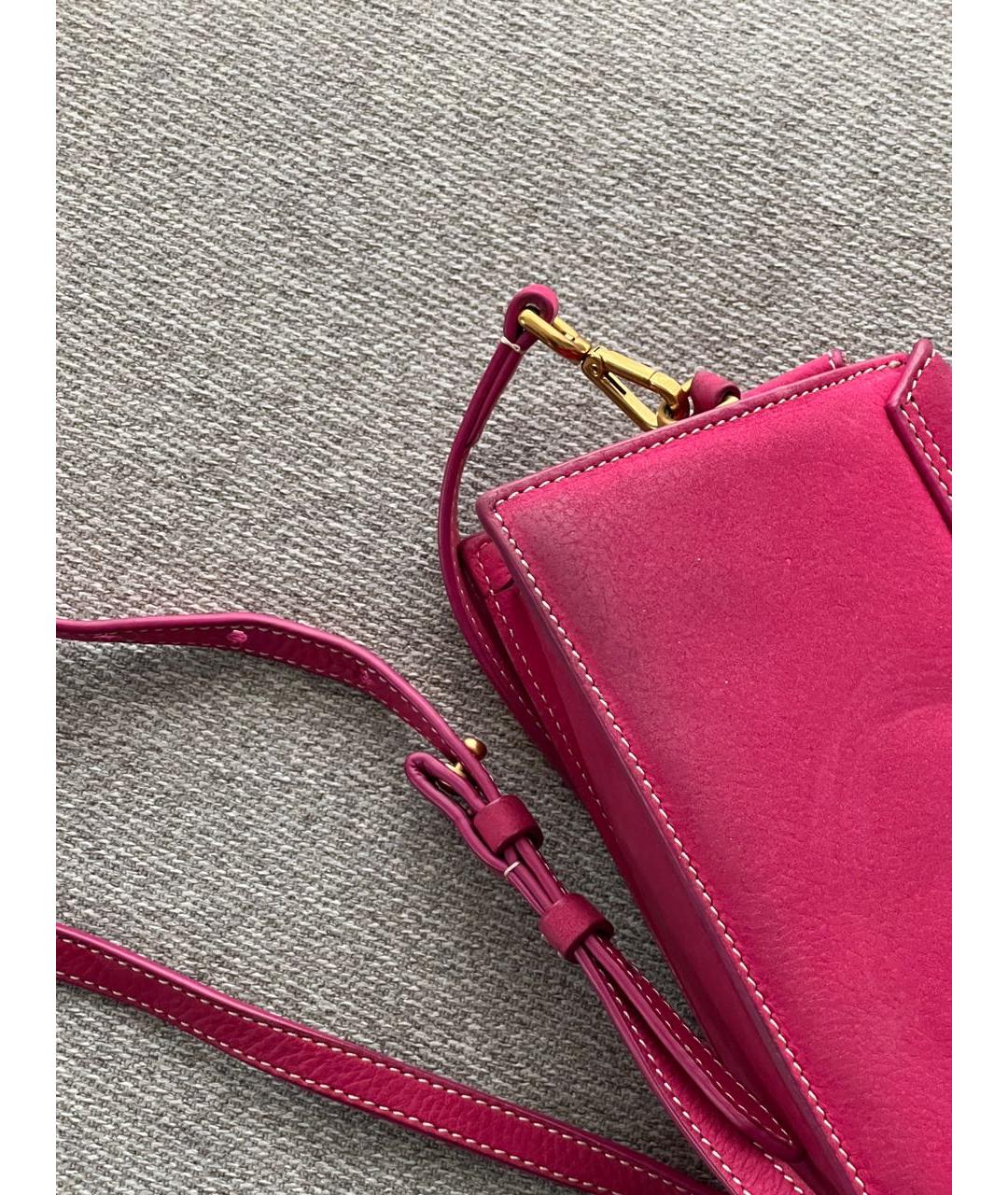 JACQUEMUS Розовая замшевая сумка через плечо, фото 6