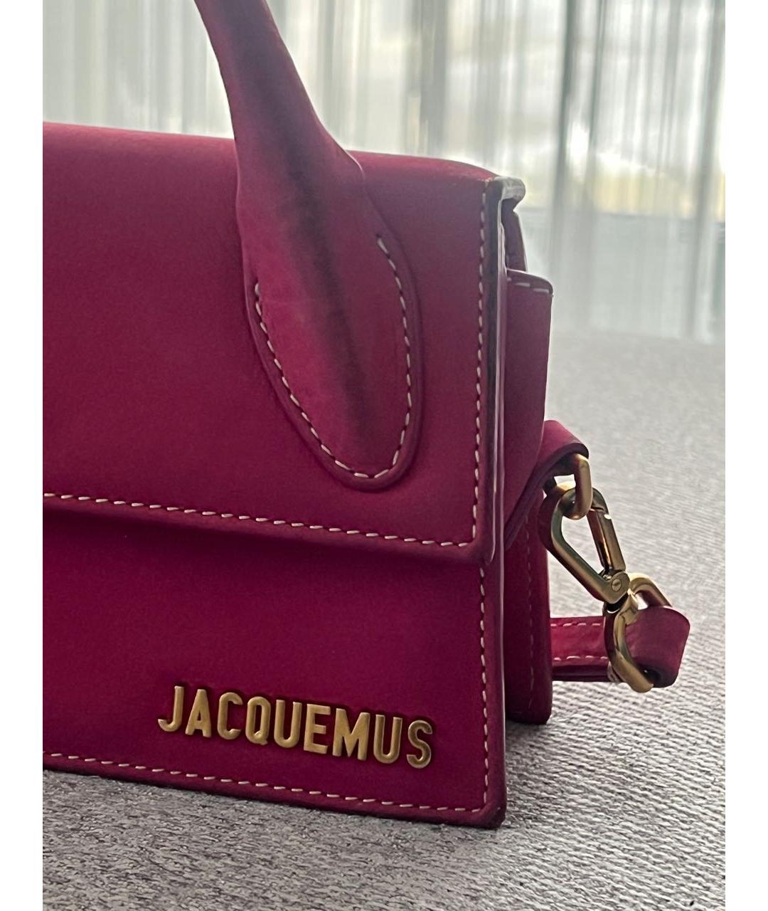 JACQUEMUS Розовая замшевая сумка через плечо, фото 8