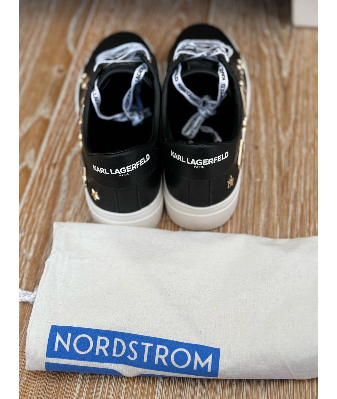KARL LAGERFELD Черные кеды из искусственной кожи, фото 4