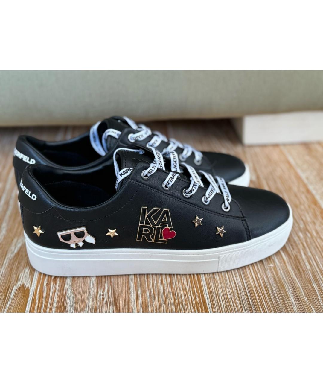 KARL LAGERFELD Черные кеды из искусственной кожи, фото 9