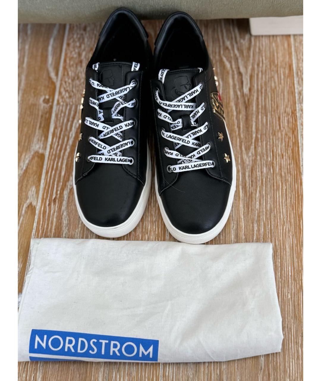 KARL LAGERFELD Черные кеды из искусственной кожи, фото 2