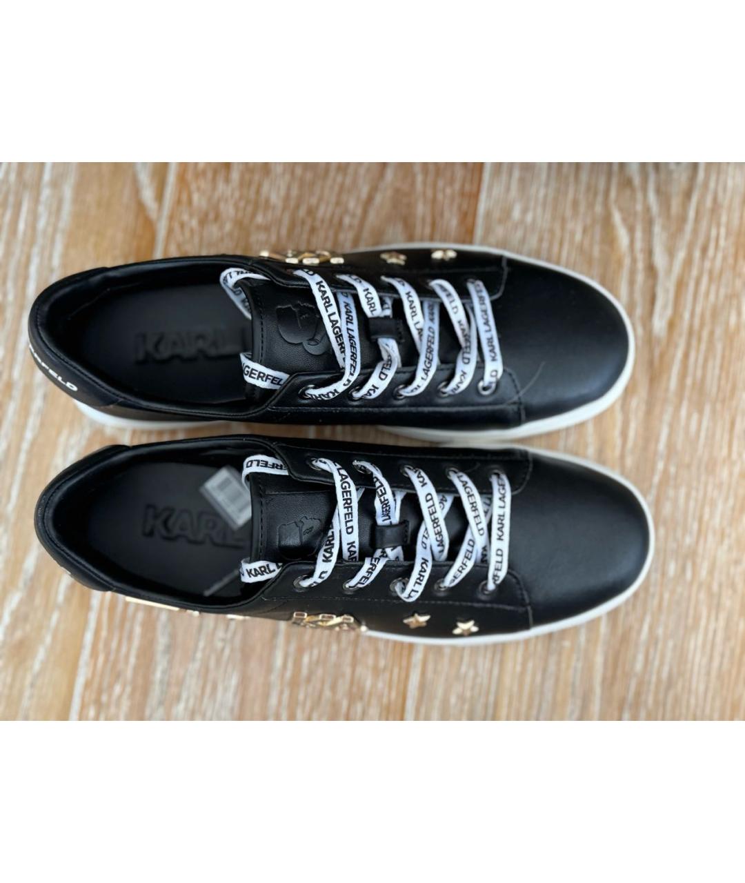 KARL LAGERFELD Черные кеды из искусственной кожи, фото 8