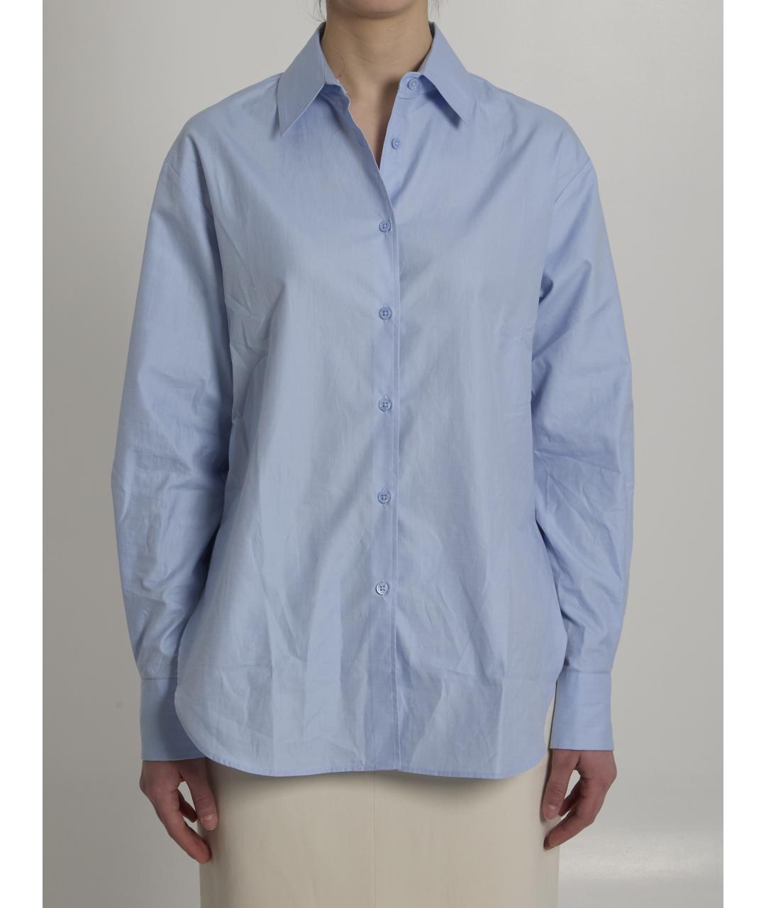 THE FRANKIE SHOP Голубая хлопковая рубашка, фото 5
