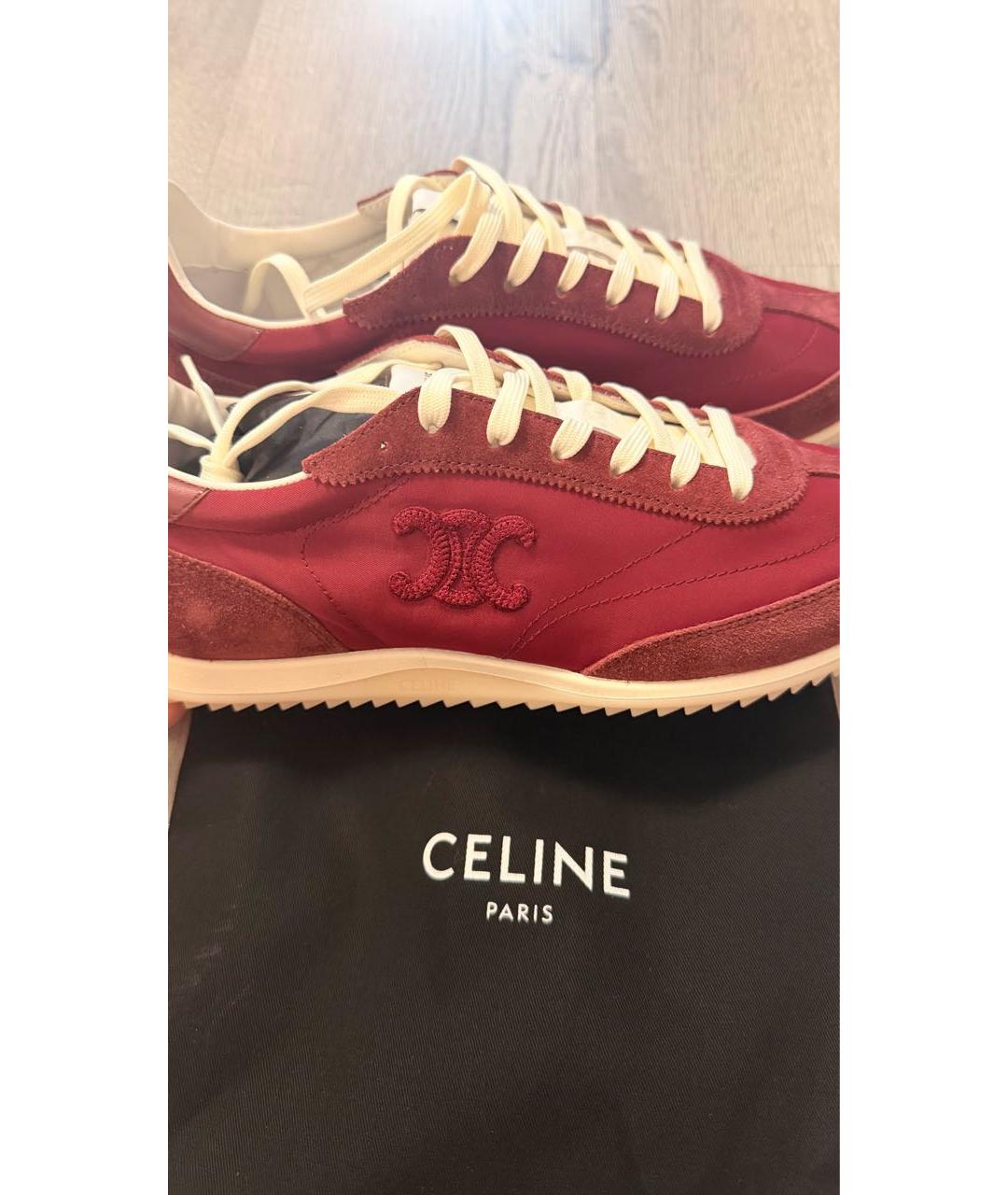 CELINE Бордовые кеды, фото 4