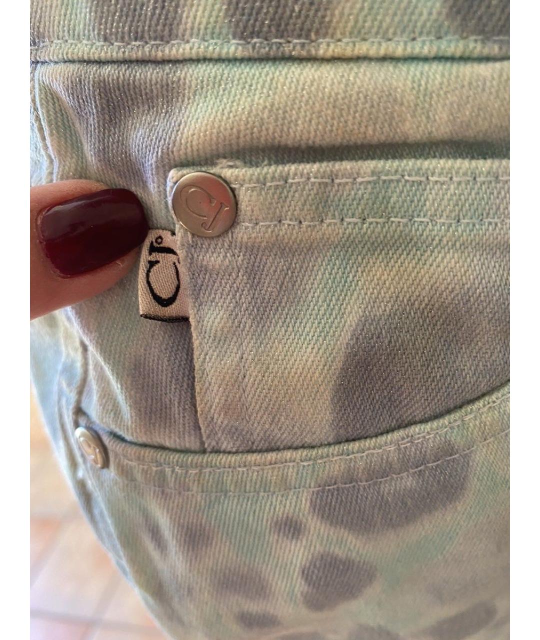 ROBERTO CAVALLI Голубые хлопко-эластановые прямые джинсы, фото 7