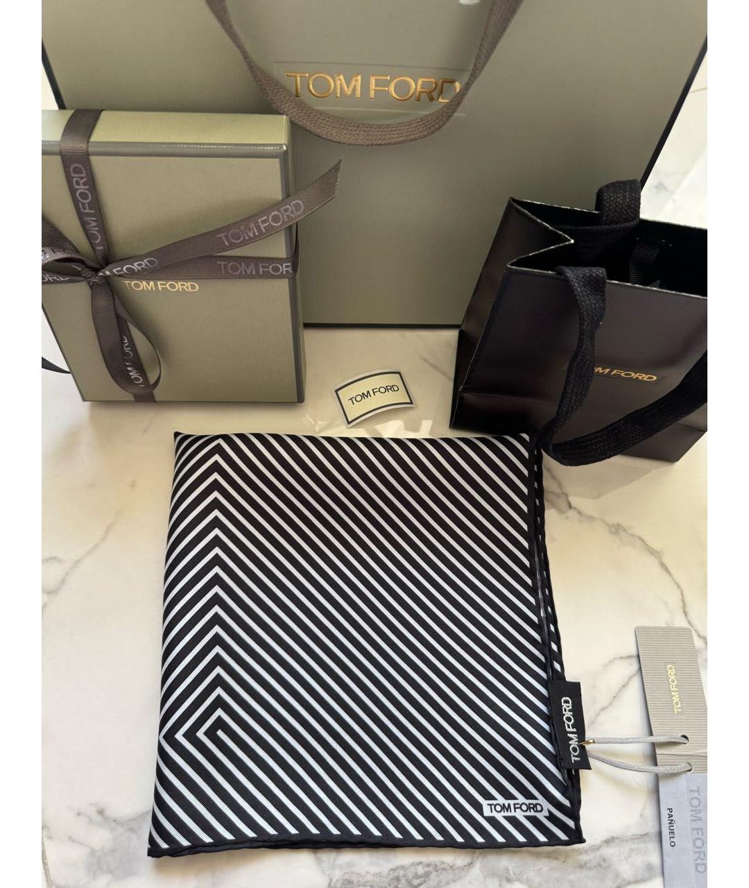 TOM FORD Черный шелковый платок, фото 7