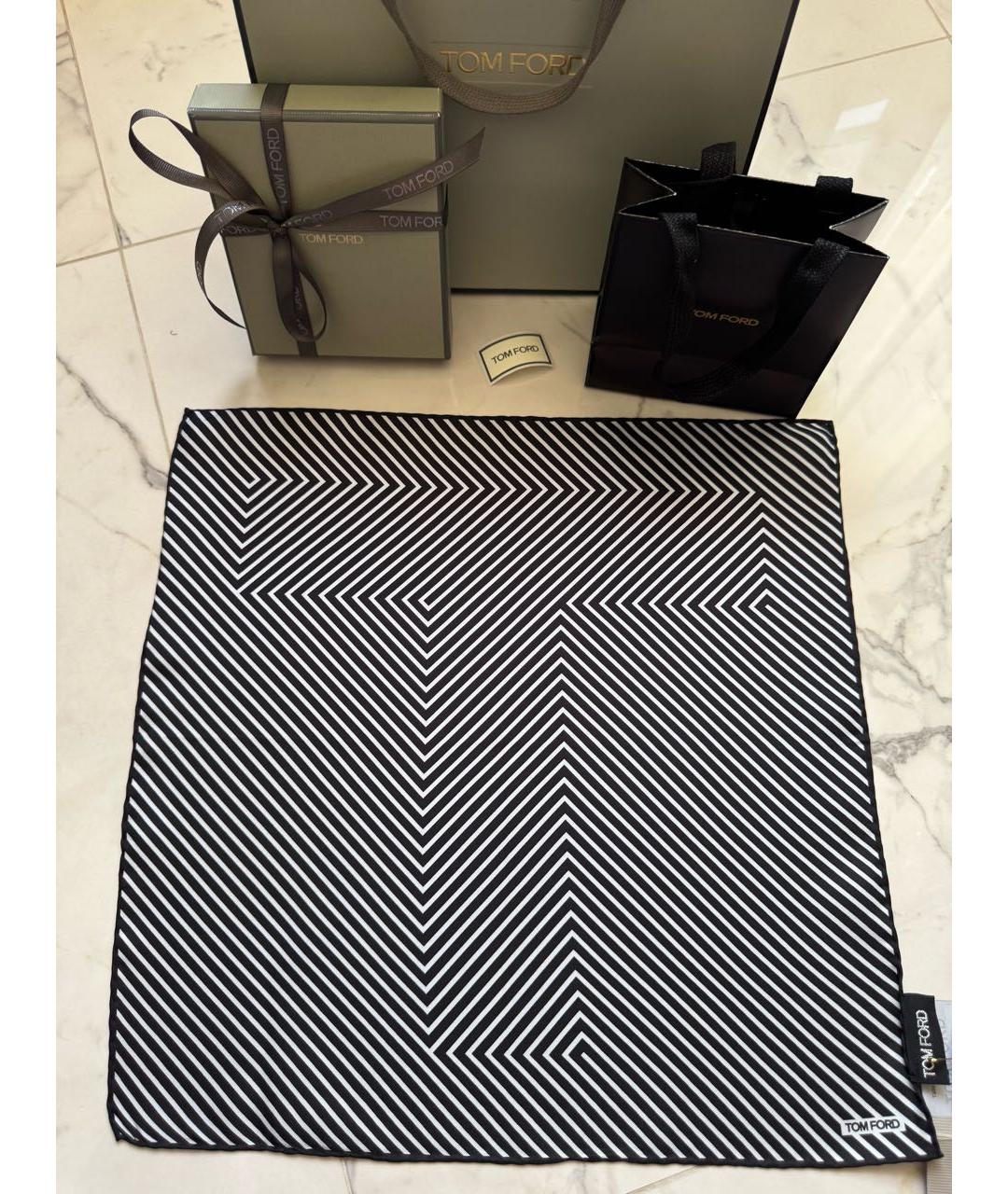 TOM FORD Черный шелковый платок, фото 8