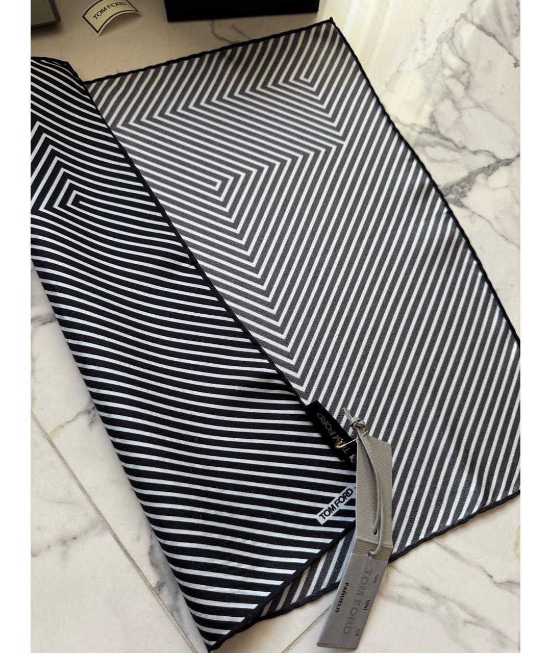 TOM FORD Черный шелковый платок, фото 5