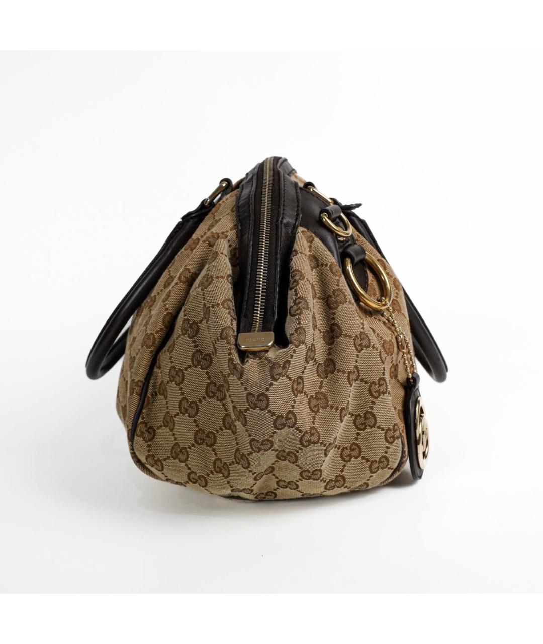 GUCCI Коричневая кожаная сумка с короткими ручками, фото 3