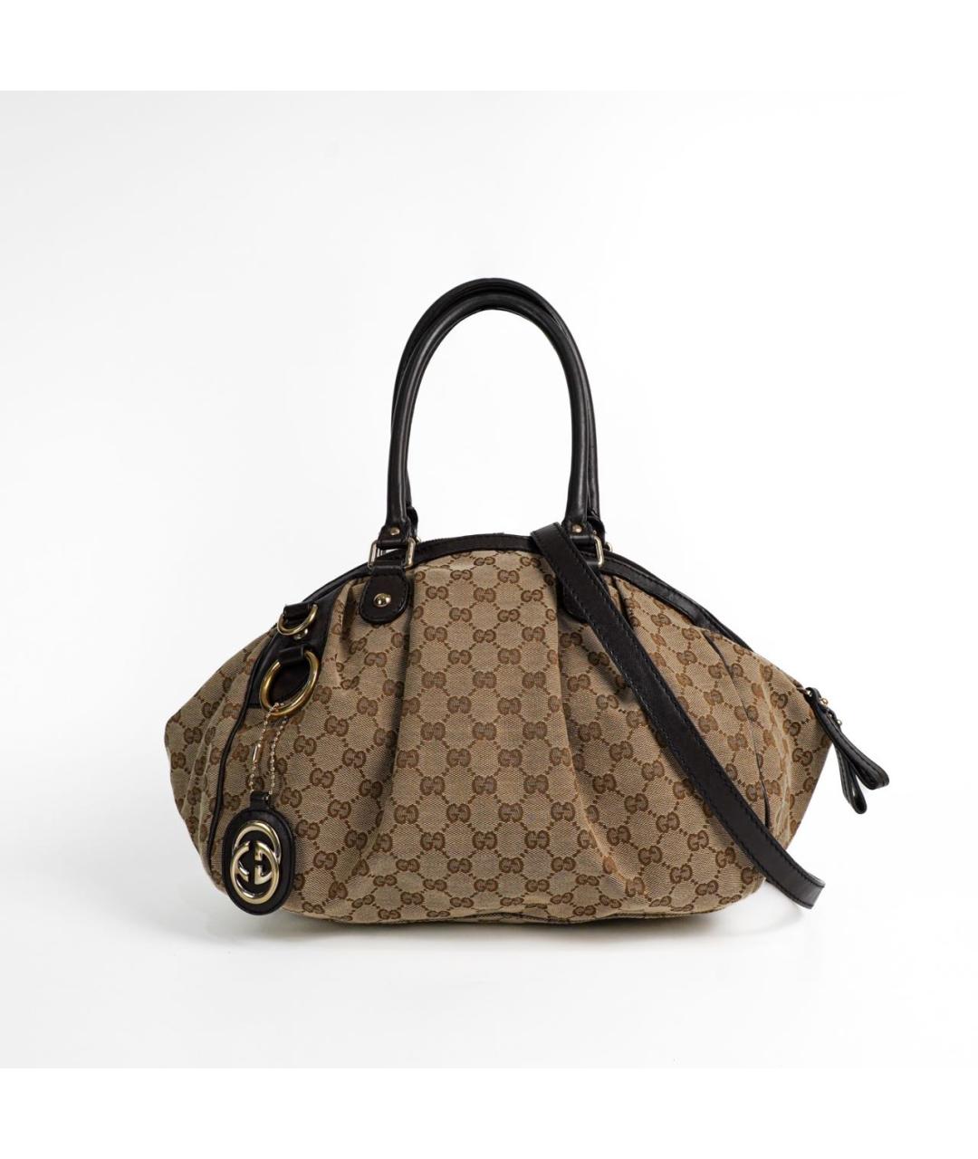 GUCCI Коричневая кожаная сумка с короткими ручками, фото 9